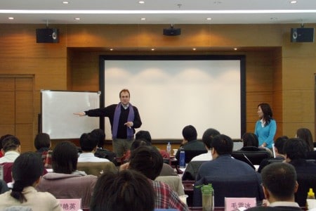 Blake teaching at the China Film Academy