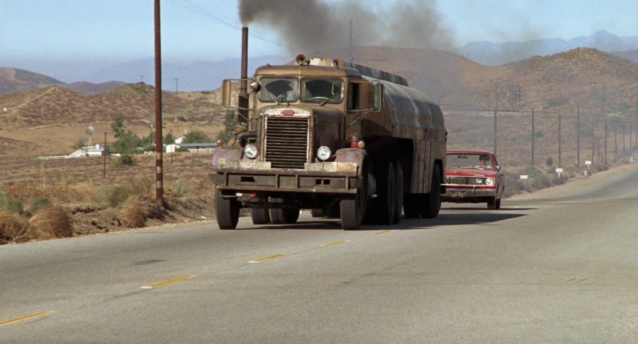 An image from the movie Duel, directed by Steven Spielberg