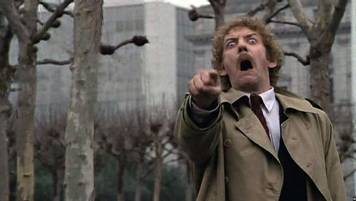 Donald Sutherland in the finale of Invasion of the Body Snatchers 1978