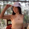 Jennifer Zhang models Save the Cat white cap