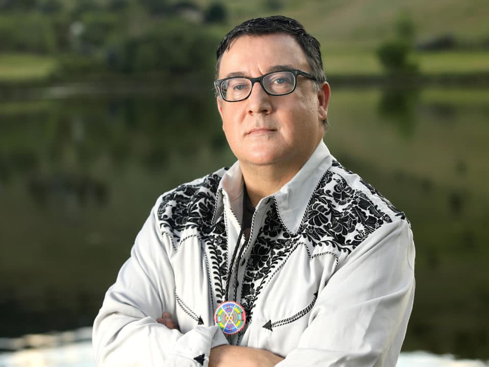 author David Heska Wanbli Weiden in an Native American shirt