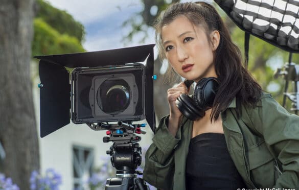 Filmmaker Jennifer Zhang and her video camera