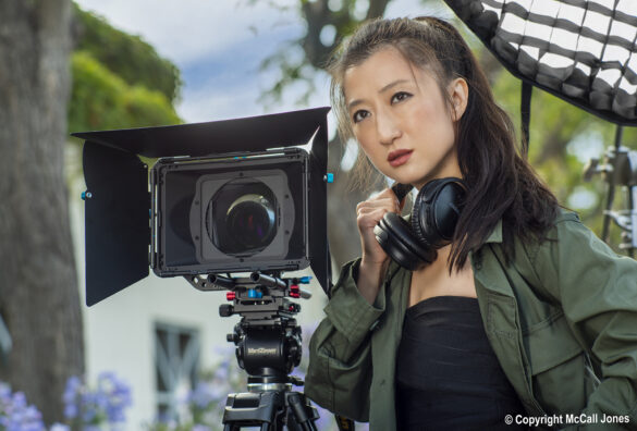Filmmaker Jennifer Zhang and her video camera