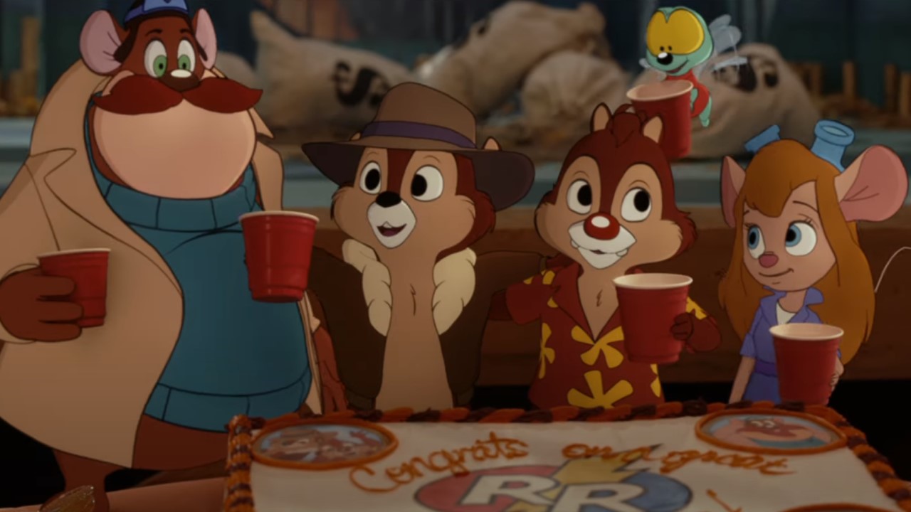 Rescue Rangers sit at a table