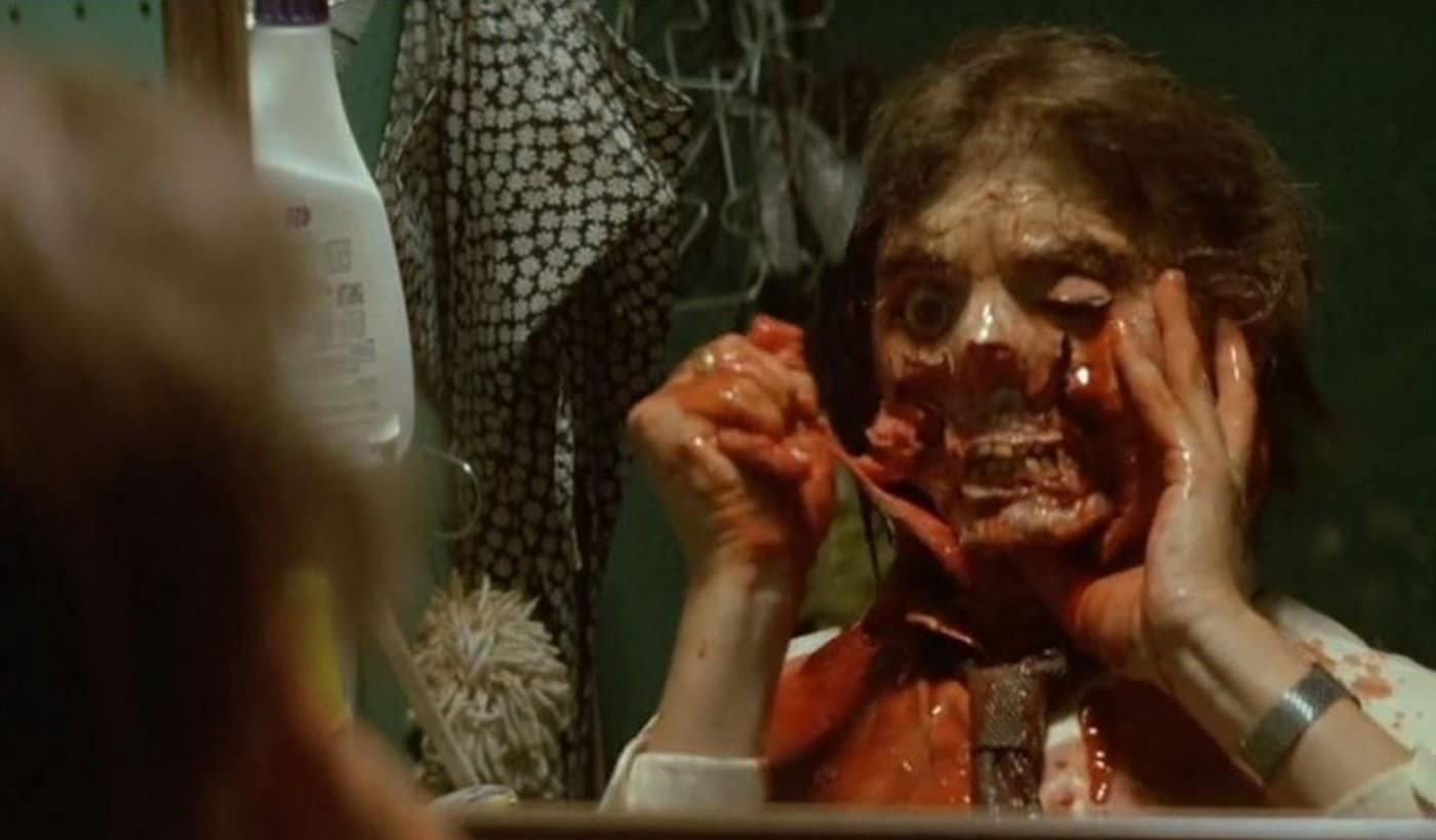 Marty's bloody face rips from his skull in Poltergeist