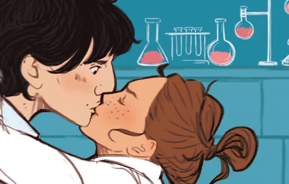 The 2 lovers on the cover of The Love Hypothesis novel