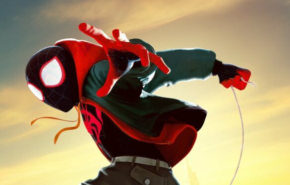 the face and shoulders of Spider-Man from Spider-Man: Into the Universe