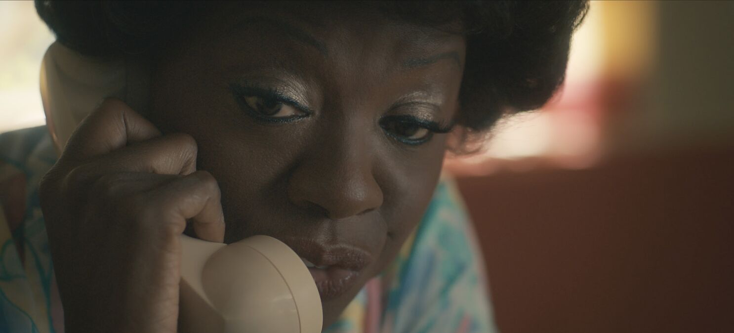 Viola Davis talks on the phone