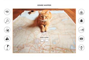 cat sitting on a map