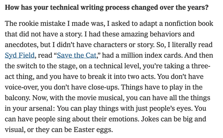 Tina Fey transcript from NY Times article