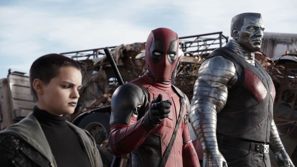 Negasonic Teenage Warhead, Deadpool and Colossus walking together