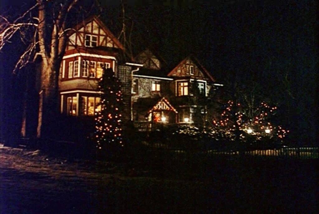 The sorority house on a dark night in the movie Black Christmas