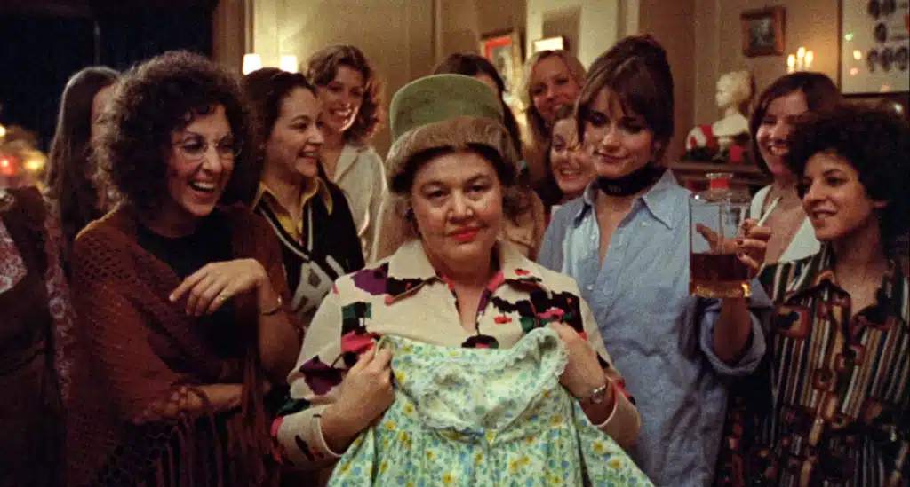 Sorority girls with their house mother in the movie Black Christmas