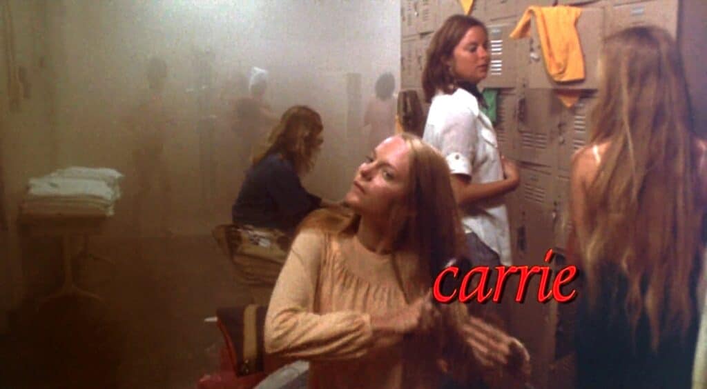 Carrie and the girls in their locker room