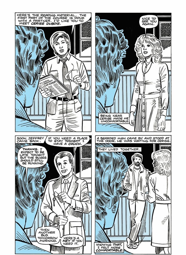 a 4-frame page from Ron Kasman's graphic novel 'The Cosmic Con'