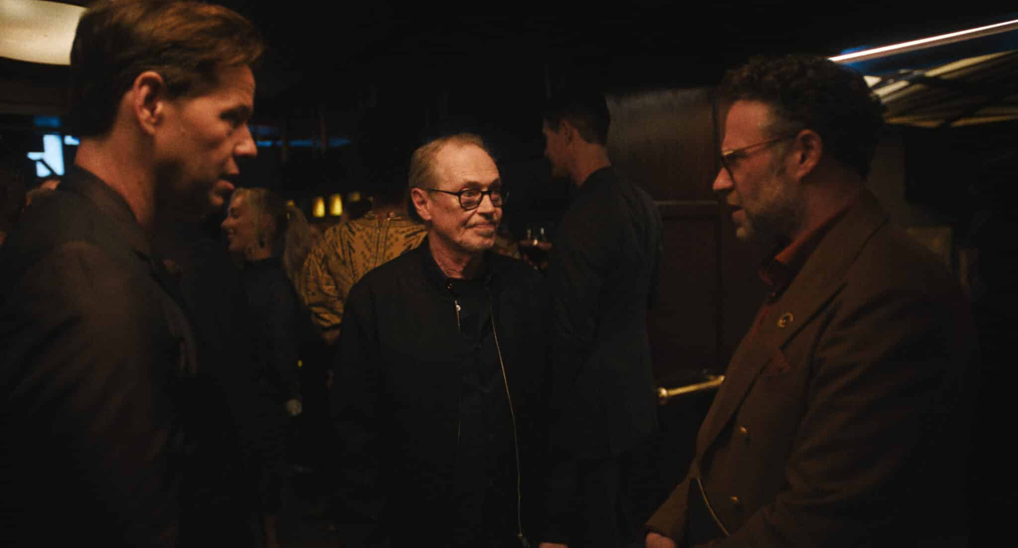 Sal and Matt talk to Steve Buscemi at a party