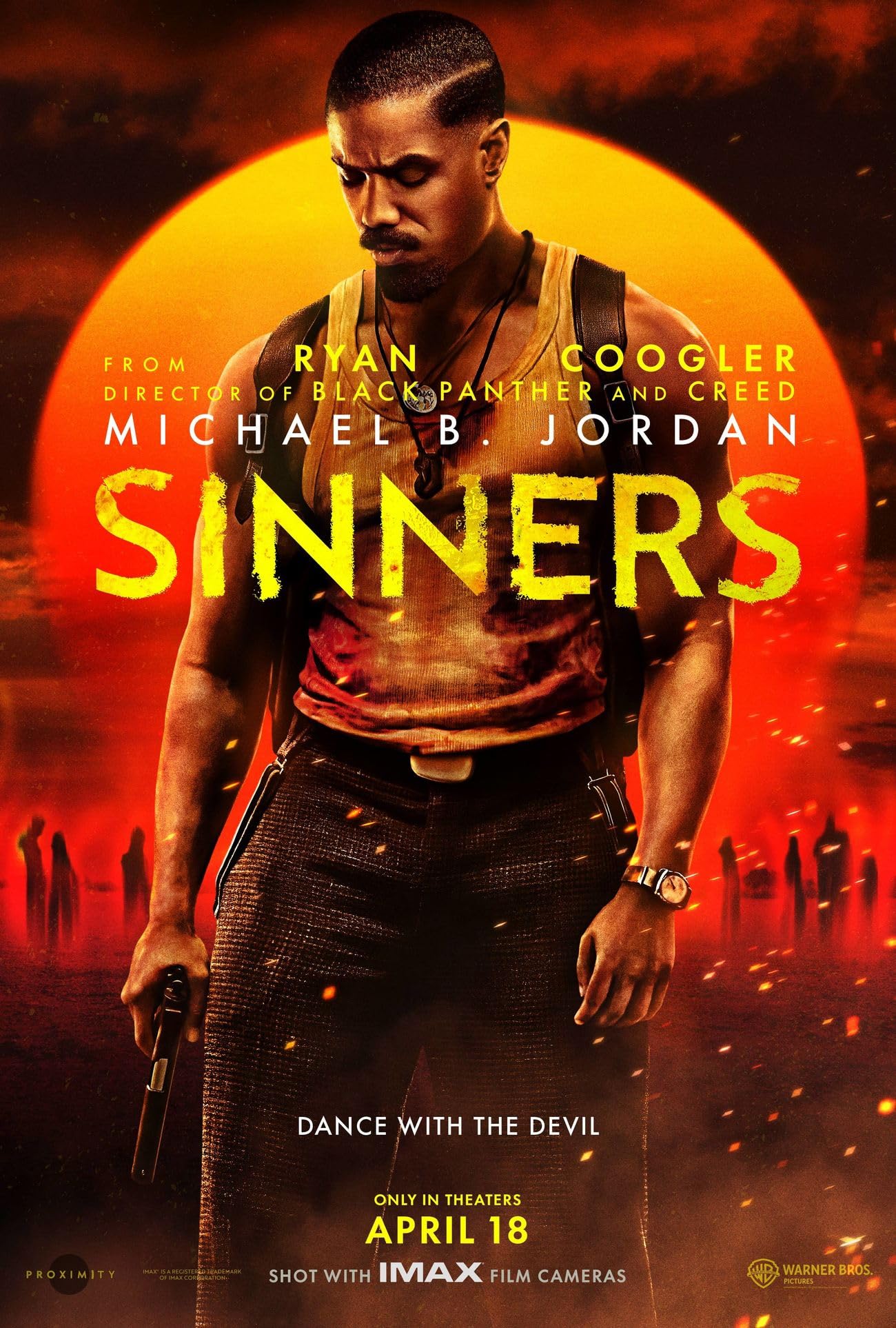 poster for the movie Sinners featuring Michael B Jordan