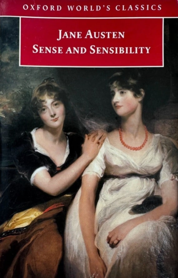 the front cover of the book 'Sense and Sensibility' by Jane Austen