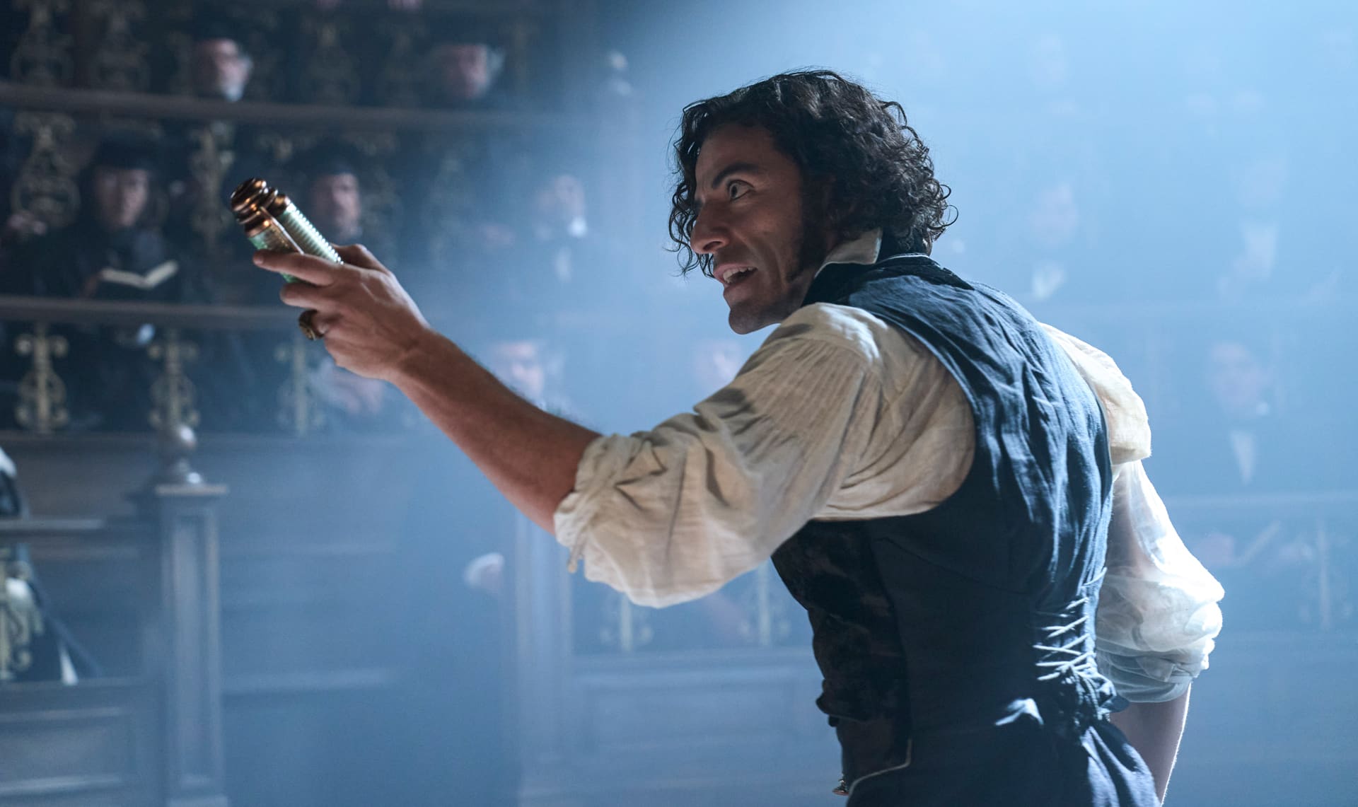 Dr. Victor Frankenstein in front of his class