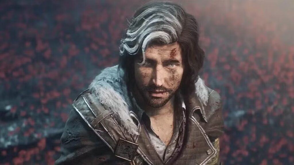 Verso with his distinctive grey and black hair