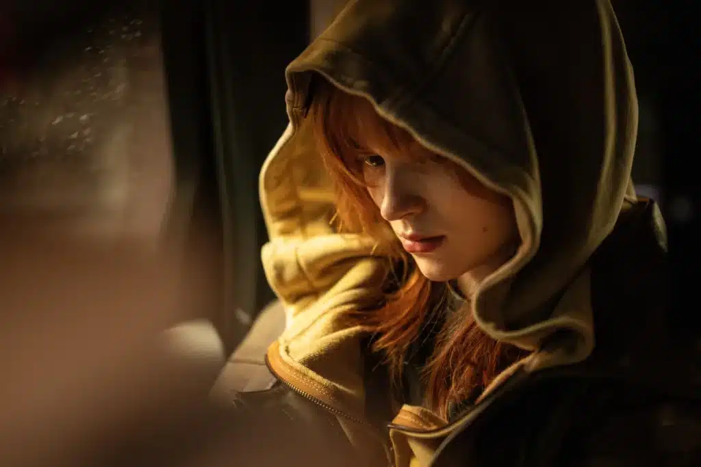 Jean Grey in her hoodie